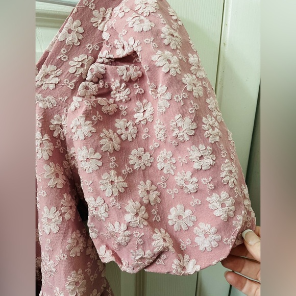 Grace & Emma NWT Botanical Blush Pink Floral Puff Sleeve Dress XL - Picture 9 of 16